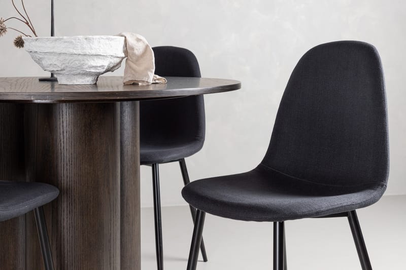 Olivia Spisebordssæt 110 cm Rund med 4 Polar Stole - Svart - Møbler - Borde - Spisebordssæt