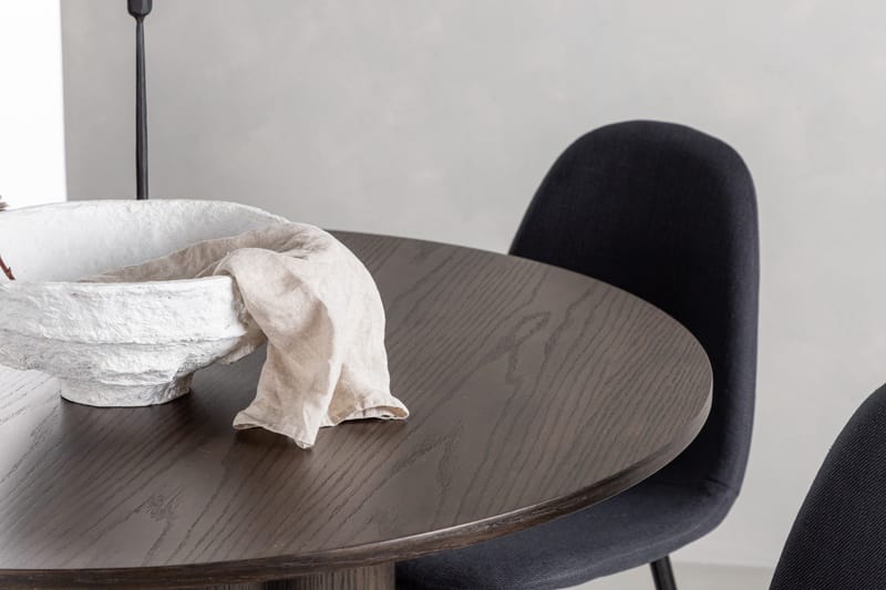 Olivia Spisebordssæt 110 cm Rund med 4 Polar Stole - Svart - Møbler - Borde - Spisebordssæt