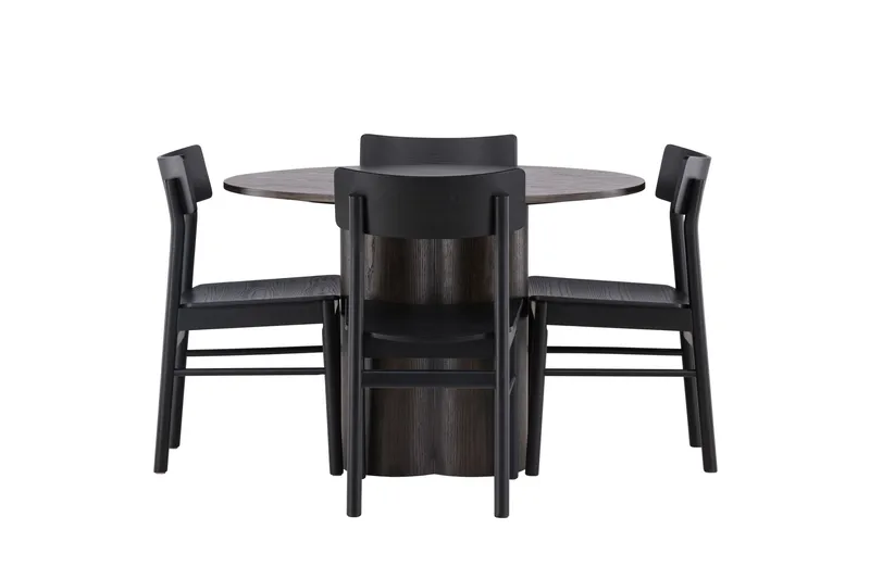 Olivia Spisegruppe + 4 stole - Mocca - Møbler - Borde - Spisebordssæt