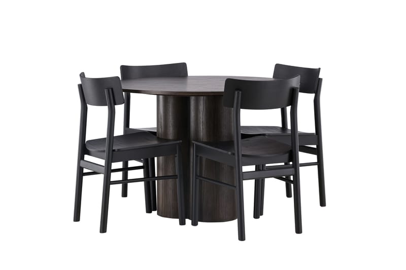 Olivia Spisegruppe + 4 stole - Mocca - Møbler - Borde - Spisebordssæt