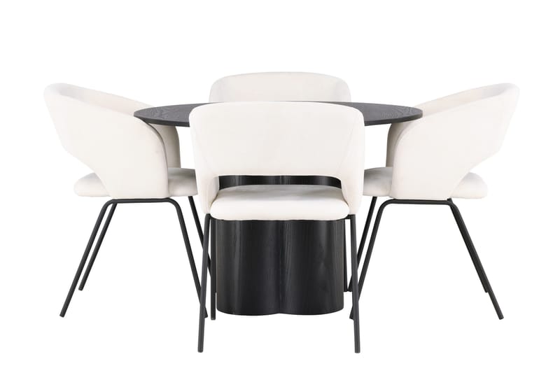 Olivia Spisegruppe 110 cm Rund med 4 Day Stole, Svart