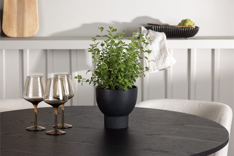 Olivia Spisegruppe 110 cm Rund med 4 Edina Stole - Sort - Møbler - Borde - Spisebordssæt