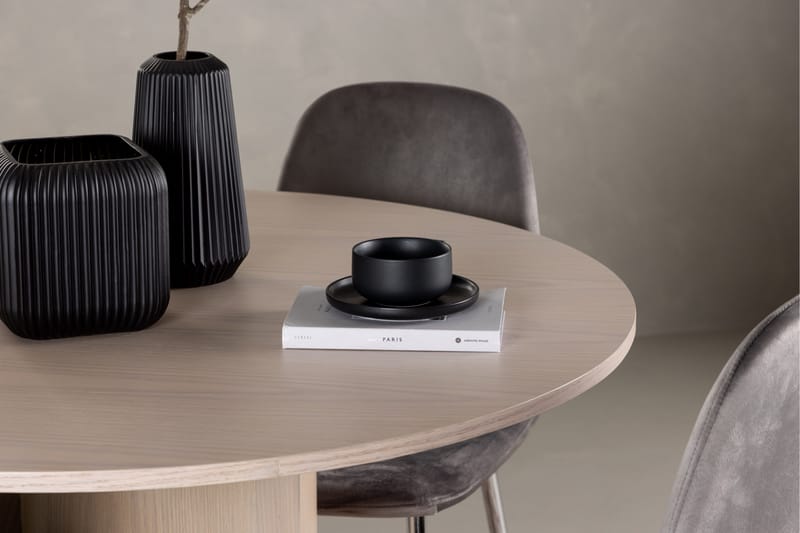 Olivia Spisegruppe 110 cm Rund med 4 Eva stole - Whitewash - Møbler - Borde - Spisebordssæt