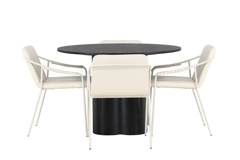 Olivia Spisegruppe 110 cm Rund med 4 Tvist stole, Beige