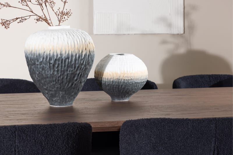 Olivia Spisegruppe 210 cm Rektangulær med 6 Modesto stole - Mocca/Svart - Møbler - Borde - Spisebordssæt