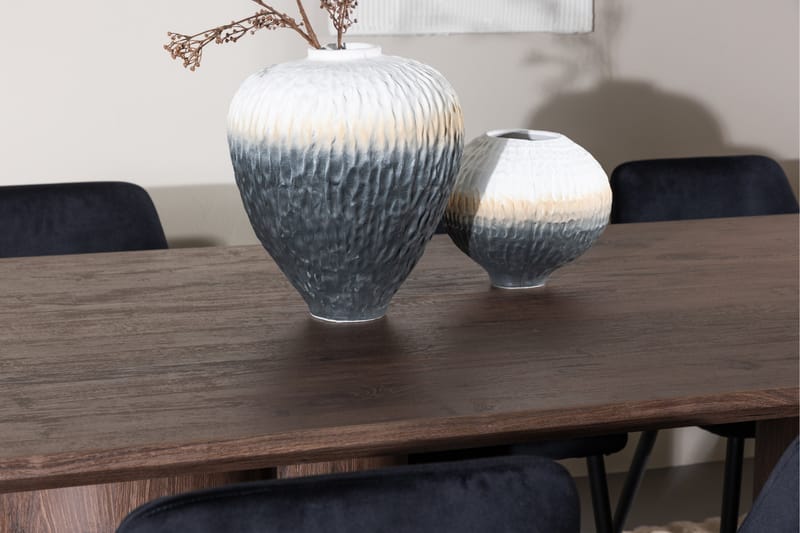 Olivia Spisegruppe 210 cm Rektangulær med 6 Night stole - Mocca/Svart - Møbler - Borde - Spisebordssæt