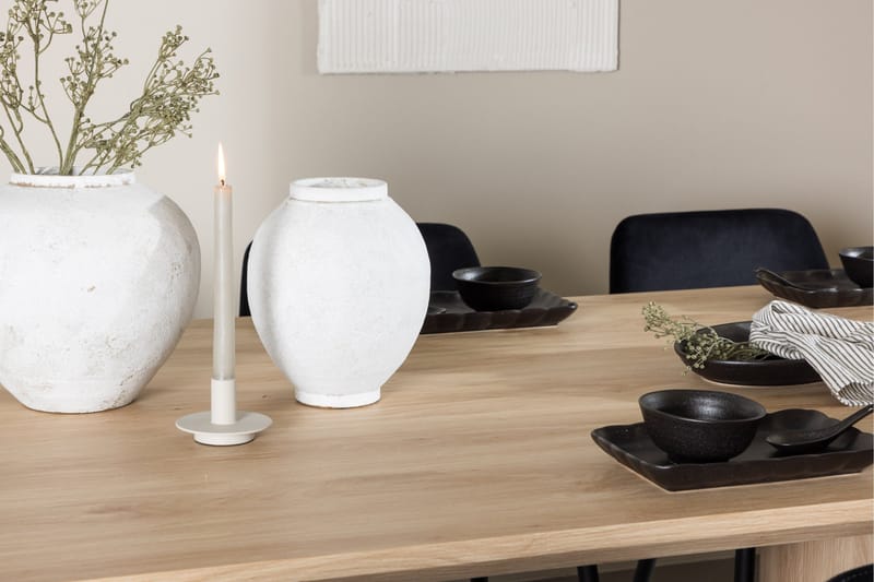 Olivia Spisegruppe 210 cm Rektangulær med 6 Night stole - Whitewash/Svart - Møbler - Borde - Spisebordssæt