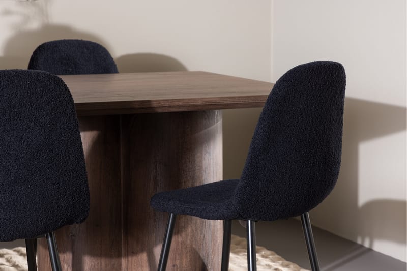 Olivia Spisegruppe 210 cm Rektangulær med 6 Polar stole - Mocca/Svart - Møbler - Borde - Spisebordssæt