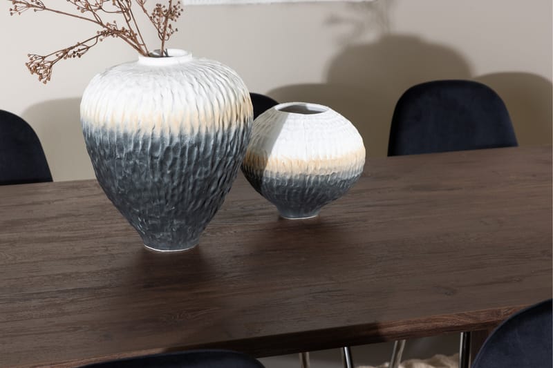 Olivia Spisegruppe 210 cm Rektangulær med 6 Polar stole - Mocca/Svart - Møbler - Borde - Spisebordssæt