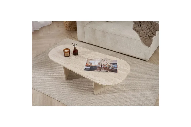 Omari Sofabord 130 cm - Beige - Møbler - Borde - Sofabord
