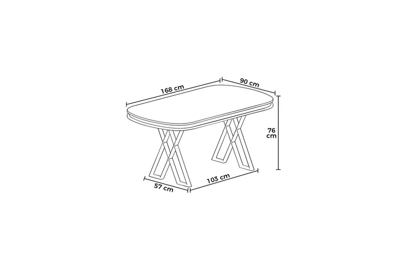 Omin Spisebord 168 cm Oval - Sort Marmor/Guld - Møbler - Borde - Spisebord og køkkenbord