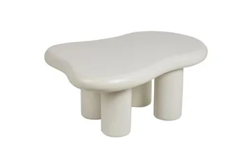 Ondle Asymmetrisk Sofabord 92 cm i Træ med Organisk Form - Hvid - Møbler - Borde - Sofabord