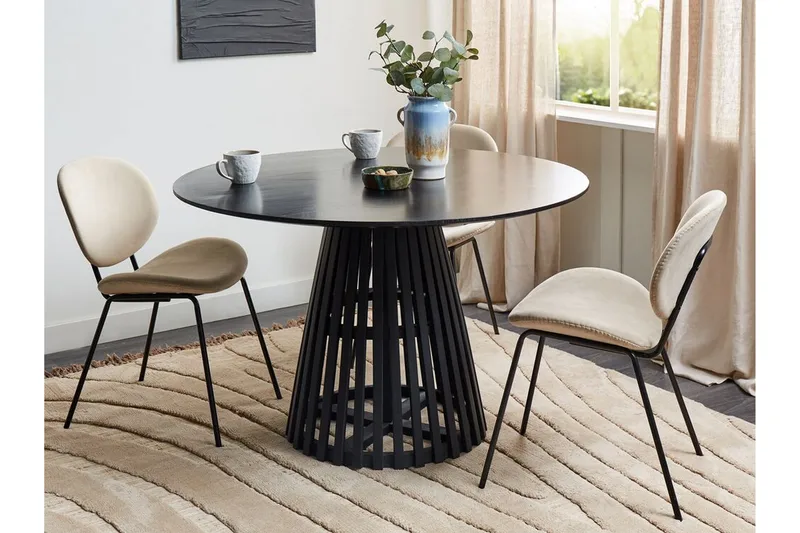 Ortelle Spisebord 120 cm Rund - Sort - Møbler - Borde - Spisebord og køkkenbord