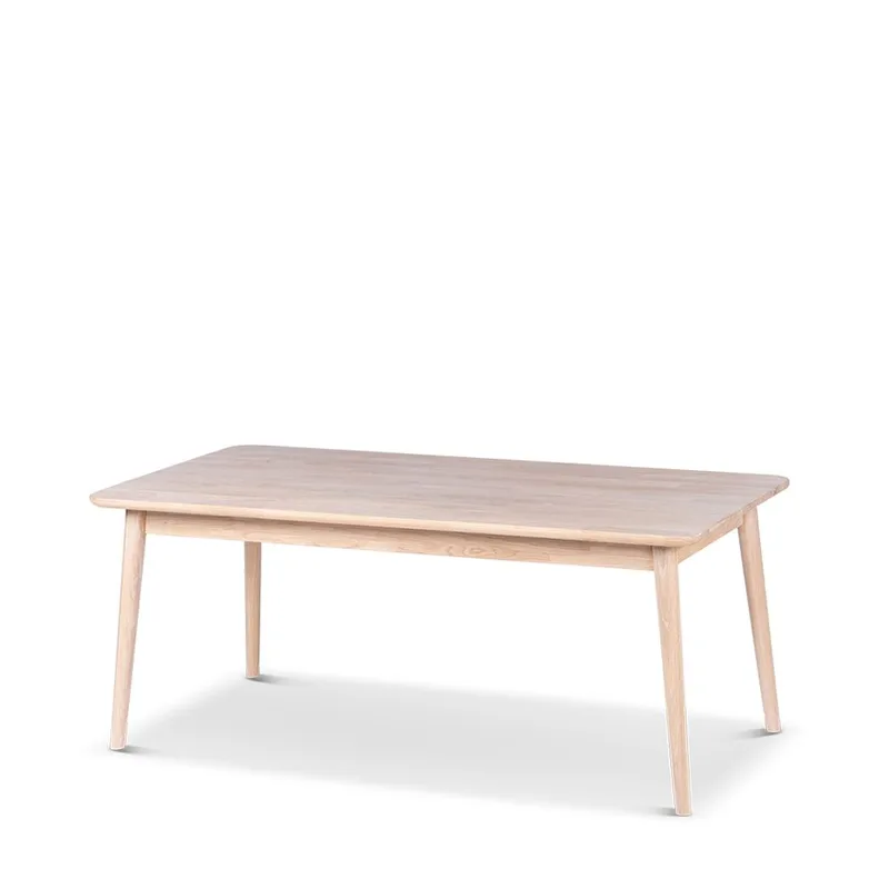 Orust 120 cm Rektangulært Sofabord i Massivt Træ med Koniske Ben, Beige