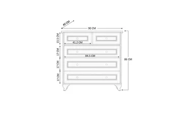 Orval Toiletbord 90 cm - Mat Hvid - Opbevaring - Opbevaringsmøbler - Kommode - Entrékommode