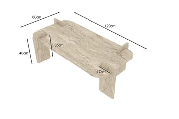 Osmiric sofabord 120 cm rektangulært - Travertin - Møbler - Borde - Sofabord