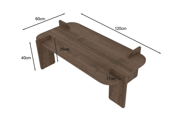 Osmiric sofabord 120 cm rektangulært - Valnød - Møbler - Borde - Sofabord