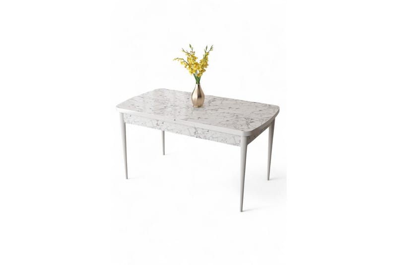 Ostwerwal Spisebord 132 cm Rektangulær - Hvid Marmor/Hvid - Møbler - Borde - Spisebord og køkkenbord