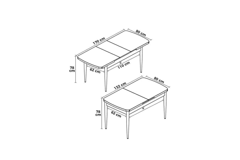 Ostwerwal Spisebord 132 cm Rektangulær - Sort - Møbler - Borde - Spisebord og køkkenbord