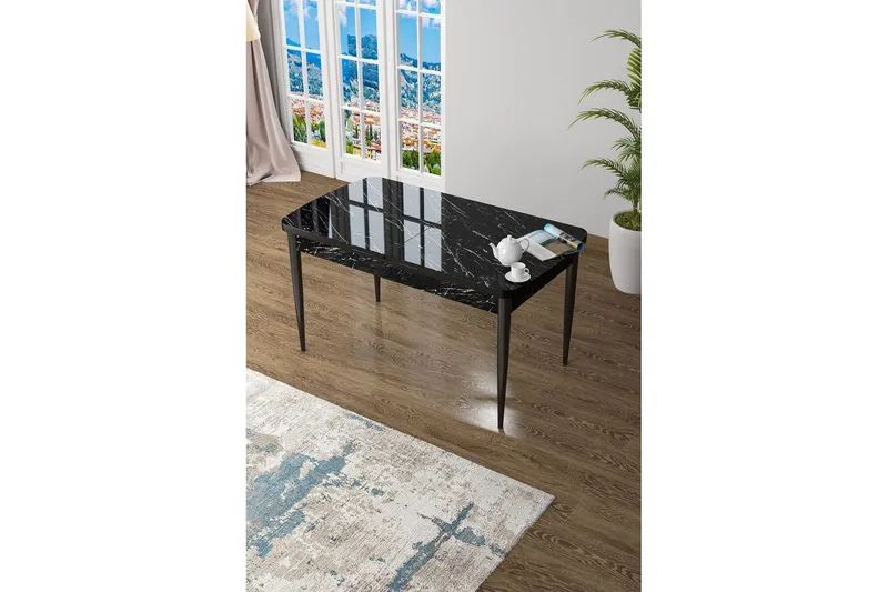 Ostwerwal Spisebord 132 cm Rektangulær - Sort - Møbler - Borde - Spisebord og køkkenbord