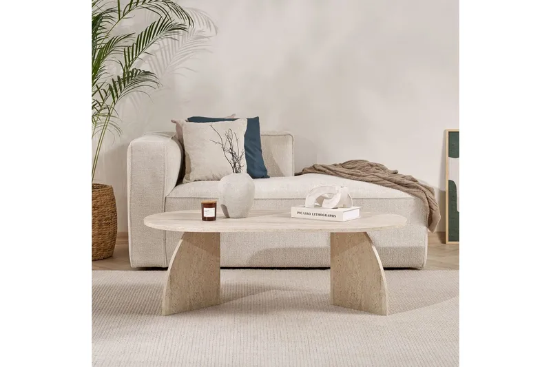 Osyra Sofabord 120 cm - Travertin - Møbler - Borde - Sofabord