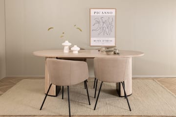 Oval matgrupp Venture Home Beige Ljust trä 4st - Møbler - Borde - Spisebordssæt