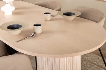 Oval matgrupp Venture Home Beige Ljust trä 4st - Møbler - Borde - Spisebordssæt