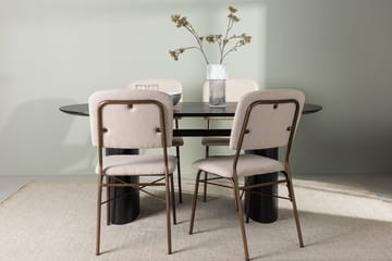 Oval matgrupp Venture Home Beige Mörkbrun 4st - Mørkebrun - Møbler - Borde - Spisebordssæt