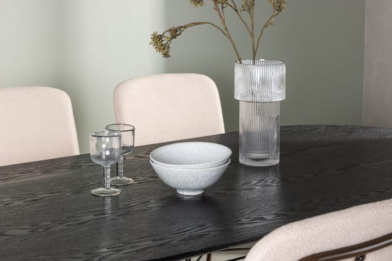 Oval matgrupp Venture Home Beige Mörkbrun 4st - Mørkebrun - Møbler - Borde - Spisebordssæt