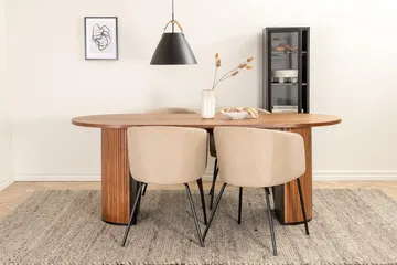 Oval matgrupp Venture Home Beige Mörkt trä 4st - Møbler - Borde - Spisebordssæt