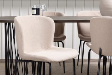 Oval matgrupp Venture Home Beige Mocka 4st - Møbler - Borde - Spisebordssæt
