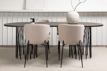 Oval matgrupp Venture Home Beige Mocka 4st - Møbler - Borde - Spisebordssæt