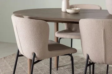 Oval matgrupp Venture Home Beige Natur 4st - Møbler - Borde - Spisebordssæt