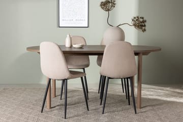 Oval matgrupp Venture Home Beige Natur 4st - Møbler - Borde - Spisebordssæt