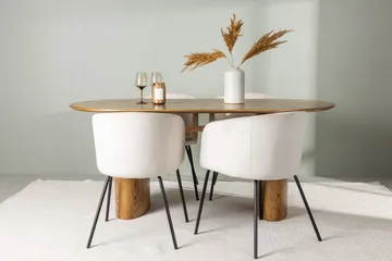 Oval matgrupp Venture Home Beige Natur 4st - Møbler - Borde - Spisebordssæt