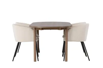Oval matgrupp Venture Home Beige Natur 4st - Møbler - Borde - Spisebordssæt