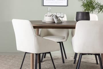 Oval matgrupp Venture Home Beige Natur 4st - Møbler - Borde - Spisebordssæt