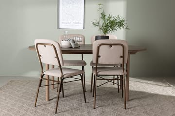 Oval matgrupp Venture Home Beige Natur 4st - Møbler - Borde - Spisebordssæt