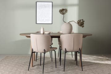 Oval matgrupp Venture Home Beige Natur 4st - Møbler - Borde - Spisebordssæt