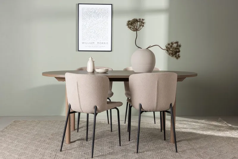 Oval matgrupp Venture Home Beige Natur 4st