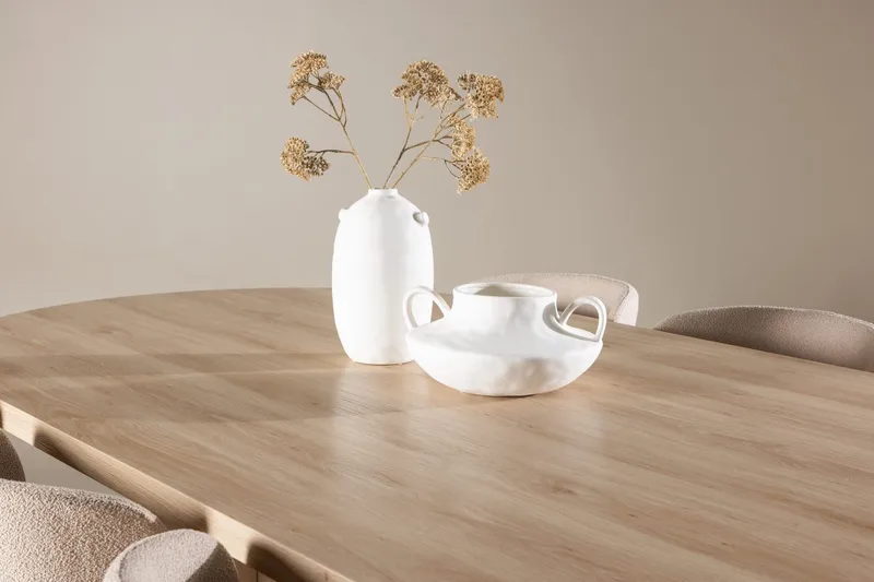 Oval matgrupp Venture Home Beige Natur 6st - Møbler - Borde - Spisebordssæt
