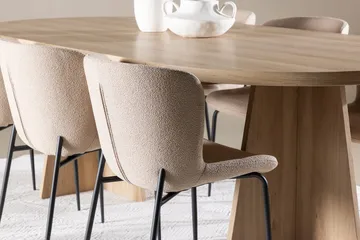 Oval matgrupp Venture Home Beige Natur 6st - Møbler - Borde - Spisebordssæt