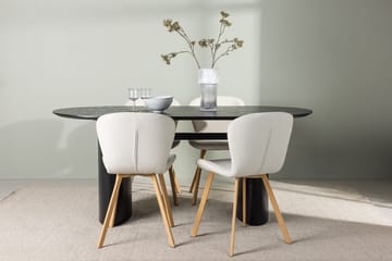 Oval matgrupp Venture Home Beige Svart 4st - Møbler - Borde - Spisebordssæt