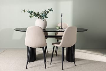 Oval matgrupp Venture Home Beige Svart 4st - Møbler - Borde - Spisebordssæt