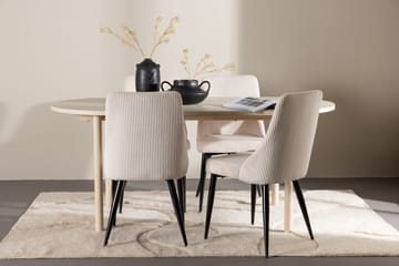 Oval matgrupp Venture Home Beige Vitputsad 4st - Møbler - Borde - Spisebordssæt