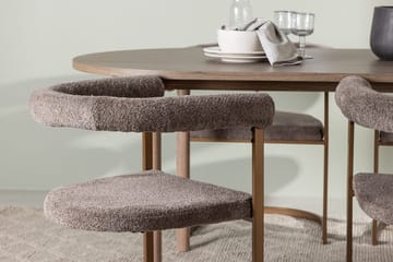 Oval matgrupp Venture Home Brun Natur 4st - Møbler - Borde - Spisebordssæt