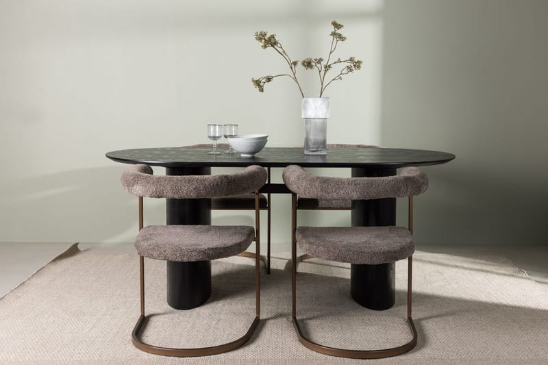 Oval matgrupp Venture Home Brun Svart 4st