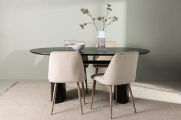 Oval matgrupp Venture Home Brun Svart 4st - Møbler - Borde - Spisebordssæt