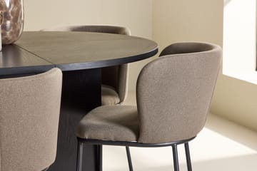 Oval matgrupp Venture Home Brun Svart 6st - Møbler - Borde - Spisebordssæt