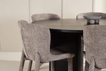 Oval matgrupp Venture Home Brun Svart 6st - Møbler - Borde - Spisebordssæt